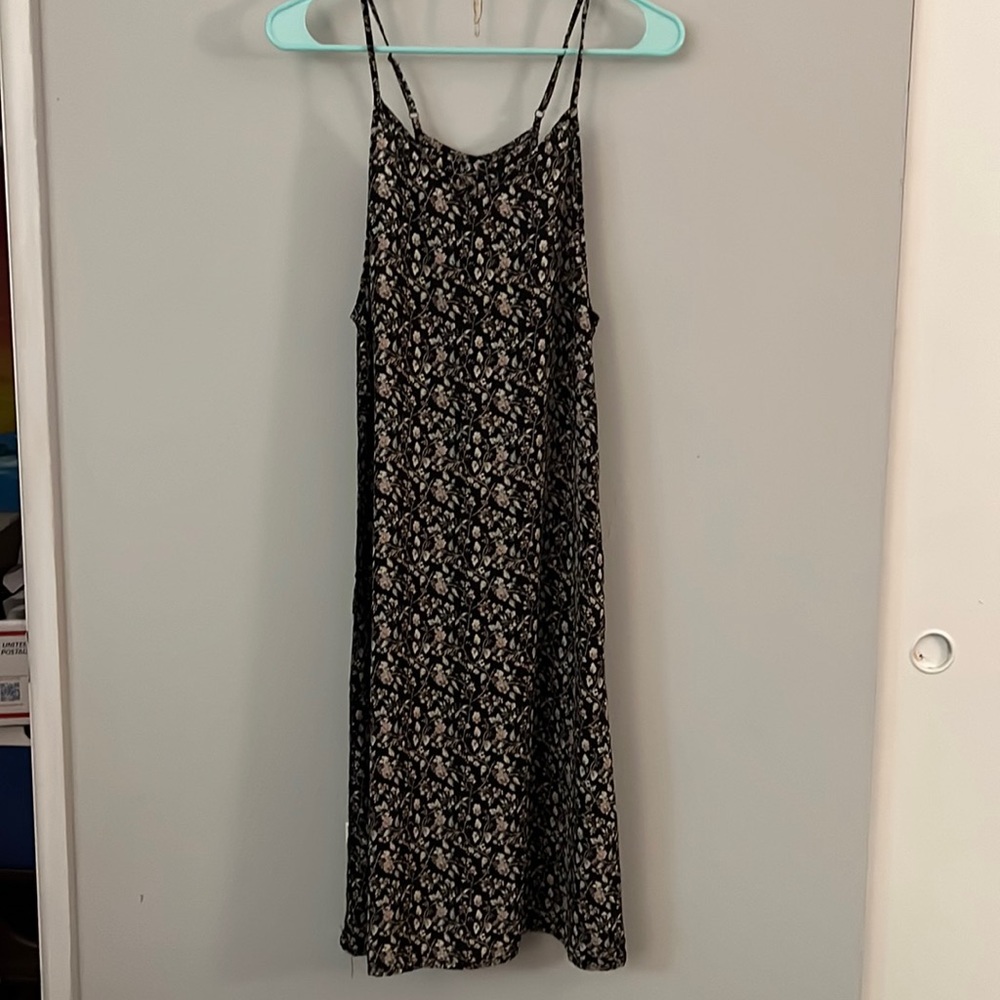 Black Floral Midi Dress